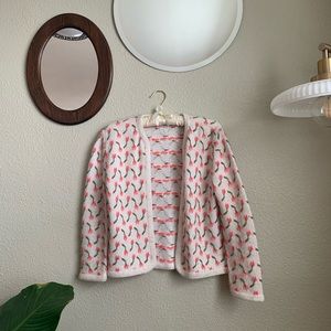 Vintage floral knit cardigan